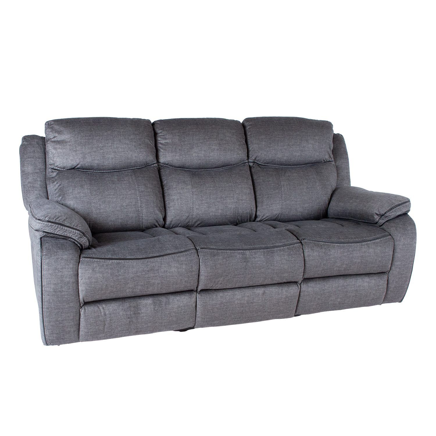 Recliner-sohva Iskmar 3-istuttava manuaalisella mekanismilla - Harmaa