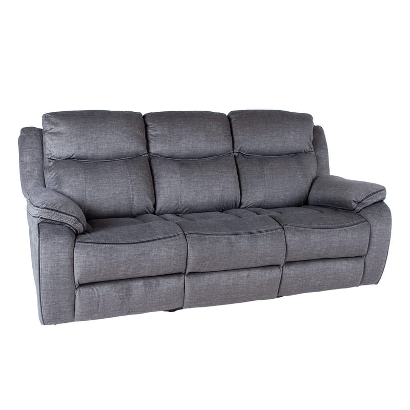 Recliner-sohva Iskmar 3-istuttava manuaalisella mekanismilla, Harmaa