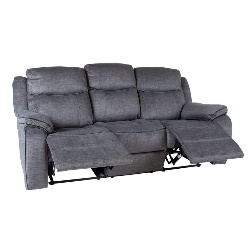 Recliner-sohva Iskmar 3-istuttava manuaalisella mekanismilla - Harmaa - Huonekalut - Sohva - Mekanismisohva - 3 istuttava mekanismisohva