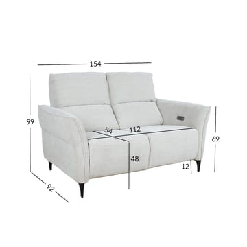 Recliner-sohva Näsdal 2-istuttava sähköisellä mekanismilla - vaalea beige - Huonekalut - Sohva - Mekanismisohva - 2 istuttava mekanismisohva