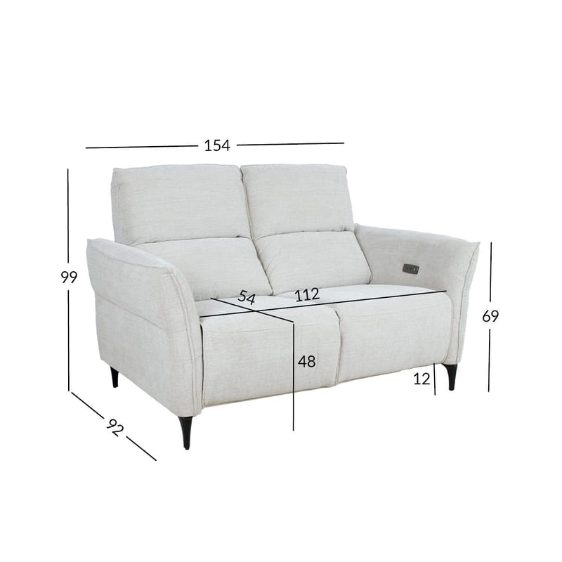 Recliner-sohva Näsdal 2-istuttava sähköisellä mekanismilla - vaalea beige - Huonekalut - Sohva - Mekanismisohva - 2 istuttava mekanismisohva