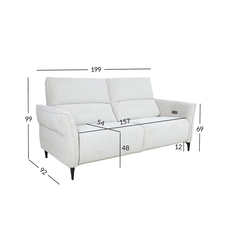 Recliner-sohva Näsdal 3-istuttava sähköisellä mekanismilla - vaalea beige - Huonekalut - Sohva - Mekanismisohva - 3 istuttava mekanismisohva