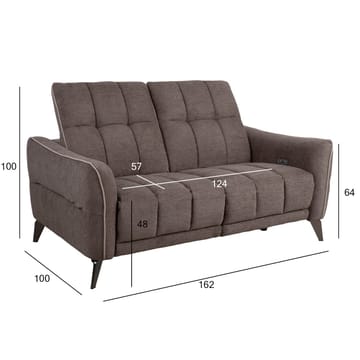 Recliner-sohva Nordan 2-istuttava sähköinen - vaaleanruskea, jossa beige tere - Huonekalut - Sohva - Mekanismisohva - 2 istuttava mekanismisohva
