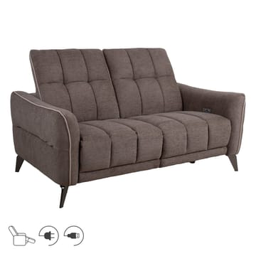 Recliner-sohva Nordan 2-istuttava sähköinen - vaaleanruskea, jossa beige tere - Huonekalut - Sohva - Mekanismisohva - 2 istuttava mekanismisohva