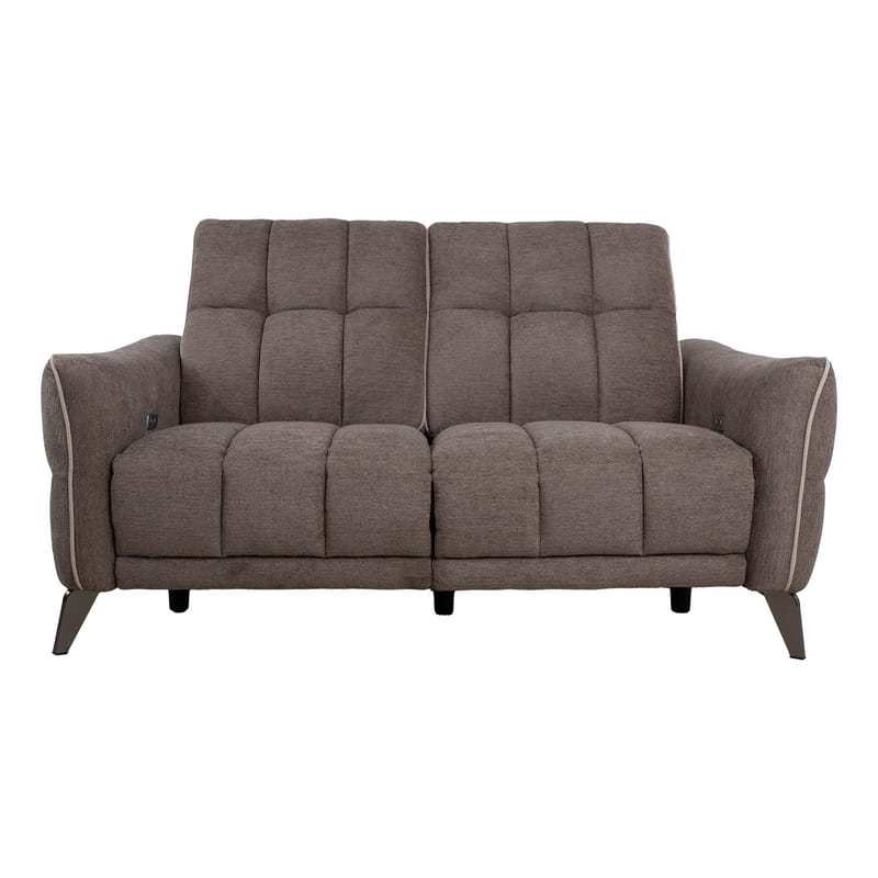 Recliner-sohva Nordan 2-istuttava sähköinen - vaaleanruskea, jossa beige tere - Huonekalut - Sohva - Mekanismisohva - 2 istuttava mekanismisohva