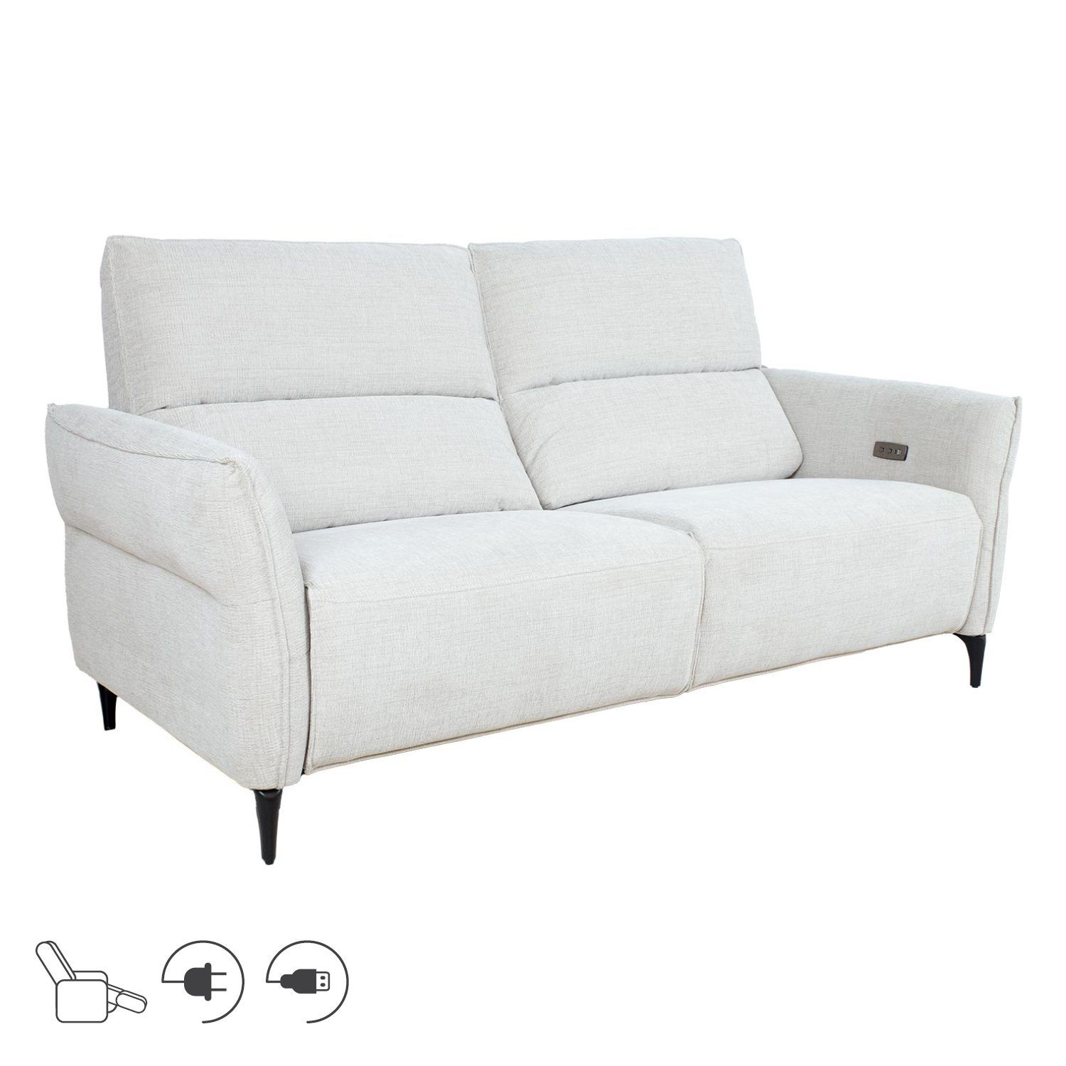Recliner-sohva Näsdal 3-istuttava sähköisellä mekanismilla - vaalea beige