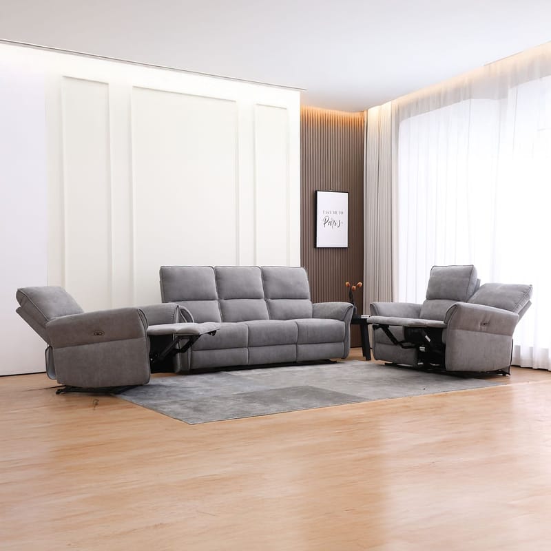 Recliner-sohva Ravdal 2-istuttava sähköisellä mekanismilla - harmaa - Huonekalut - Sohva - Mekanismisohva - 2 istuttava mekanismisohva
