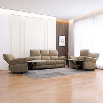 Recliner-sohva Ravdal 2-istuttava sähköisellä mekanismilla - vaaleanruskea - Huonekalut - Sohva - Mekanismisohva - 2 istuttava mekanismisohva