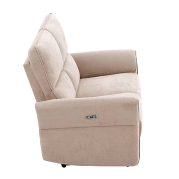 Recliner-sohva Ravdal 2-istuttava sähköisellä mekanismilla - vaaleanruskea - Huonekalut - Sohva - Mekanismisohva - 2 istuttava mekanismisohva