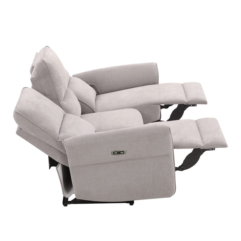 Recliner-sohva Ravdal 3-istuttava sähköisellä mekanismilla - harmaa - Huonekalut - Sohva - Mekanismisohva - 3 istuttava mekanismisohva