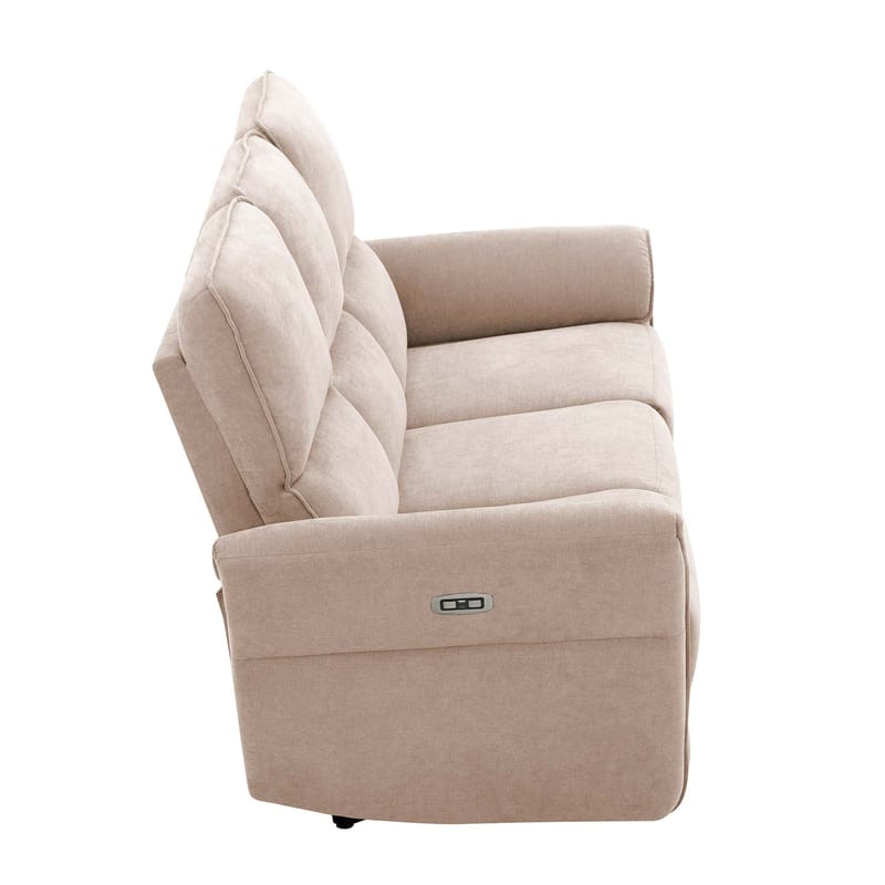 Recliner-sohva Ravdal 3-istuttava sähköisellä mekanismilla - vaaleanruskea - Huonekalut - Sohva - Mekanismisohva - 3 istuttava mekanismisohva
