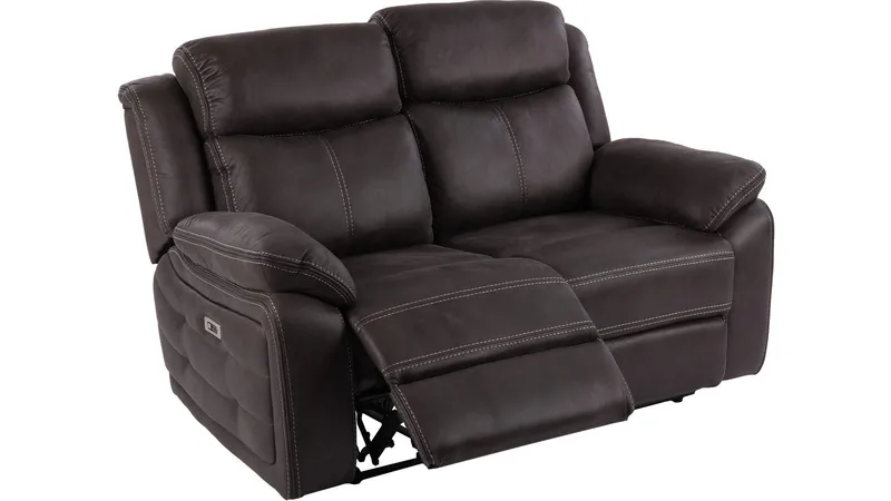 Recliner-sohva Rindal 2-istuttava manuaalinen, ruskeanharmaa