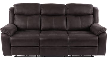 Recliner-sohva Rindal 3-istuttava manuaalinen - ruskeanharmaa - Huonekalut - Sohva - Mekanismisohva - 3 istuttava mekanismisohva