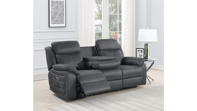 Recliner-sohva Rindal 3-istuttava sähköinen - harmaa - Huonekalut - Sohva - Mekanismisohva - 3 istuttava mekanismisohva