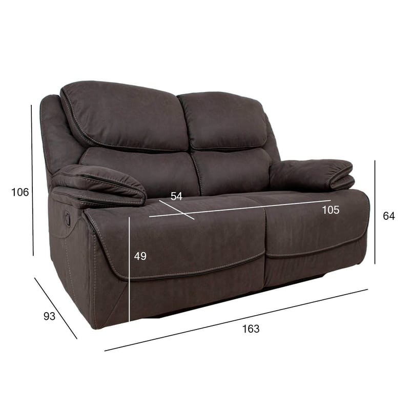 Recliner-sohva Sälmar 2-istuttava manuaalisella mekanismilla - harmaa - Huonekalut - Sohva - Mekanismisohva - 2 istuttava mekanismisohva