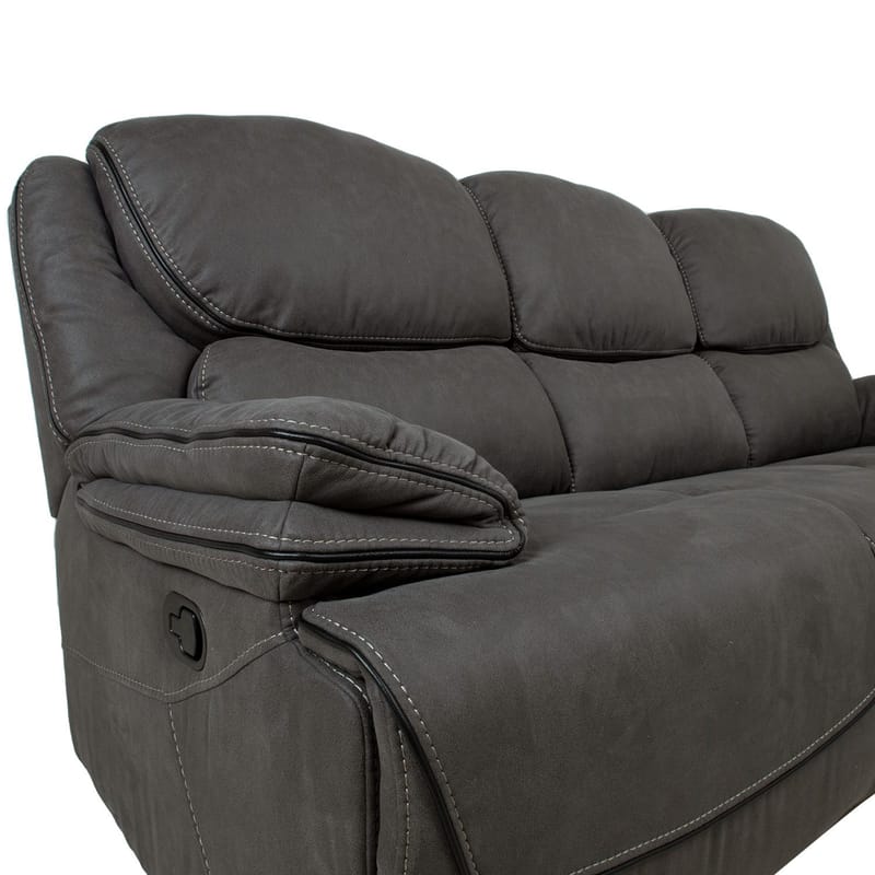 Recliner-sohva Sälmar 3-istuttava manuaalisella mekanismilla - harmaa - Huonekalut - Sohva - Mekanismisohva - 3 istuttava mekanismisohva