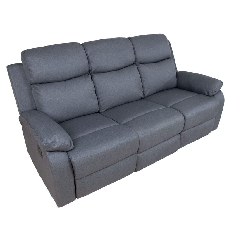 Recliner-sohva Toviny 3-istuttava manuaalisella mekanismilla - tummanharmaa - Huonekalut - Sohva - Mekanismisohva - 3 istuttava mekanismisohva