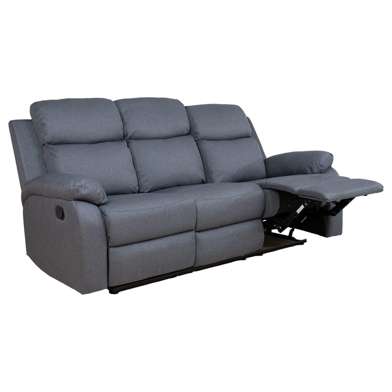Recliner-sohva Toviny 3-istuttava manuaalisella mekanismilla - tummanharmaa - Huonekalut - Sohva - Mekanismisohva - 3 istuttava mekanismisohva