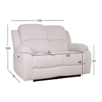 Recliner-sohva Tränor 2-istuttava sähköisellä mekanismilla - luonnonvalkoinen - Huonekalut - Sohva - Mekanismisohva - 2 istuttava mekanismisohva