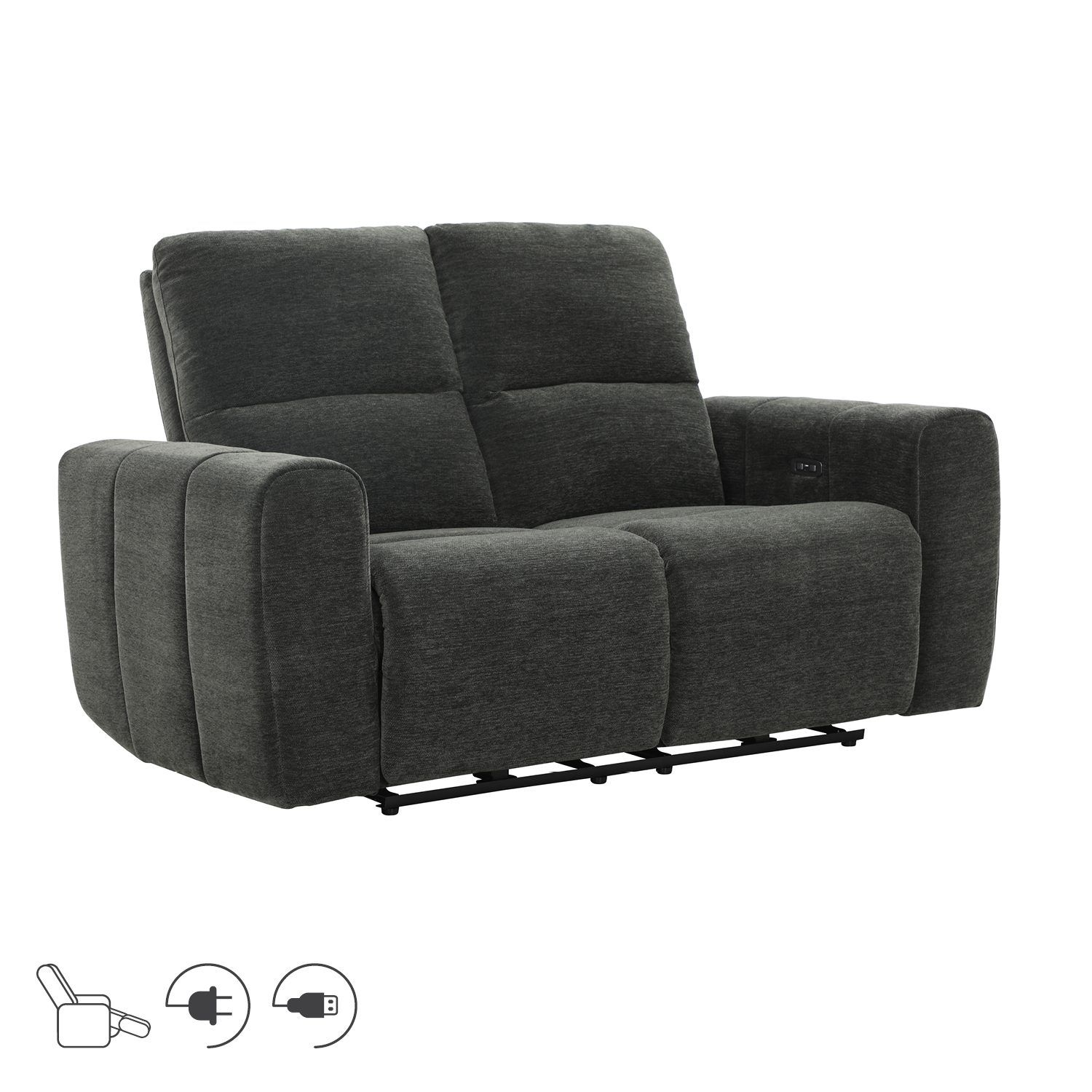Recliner-sohva Ödmark 2-istuttava sähköisellä mekanismilla - harmaa