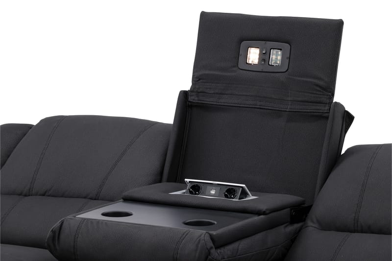 Reclinersoffa med hörn Comfort Living Black - Huonekalut - Sohva - Mekanismisohva