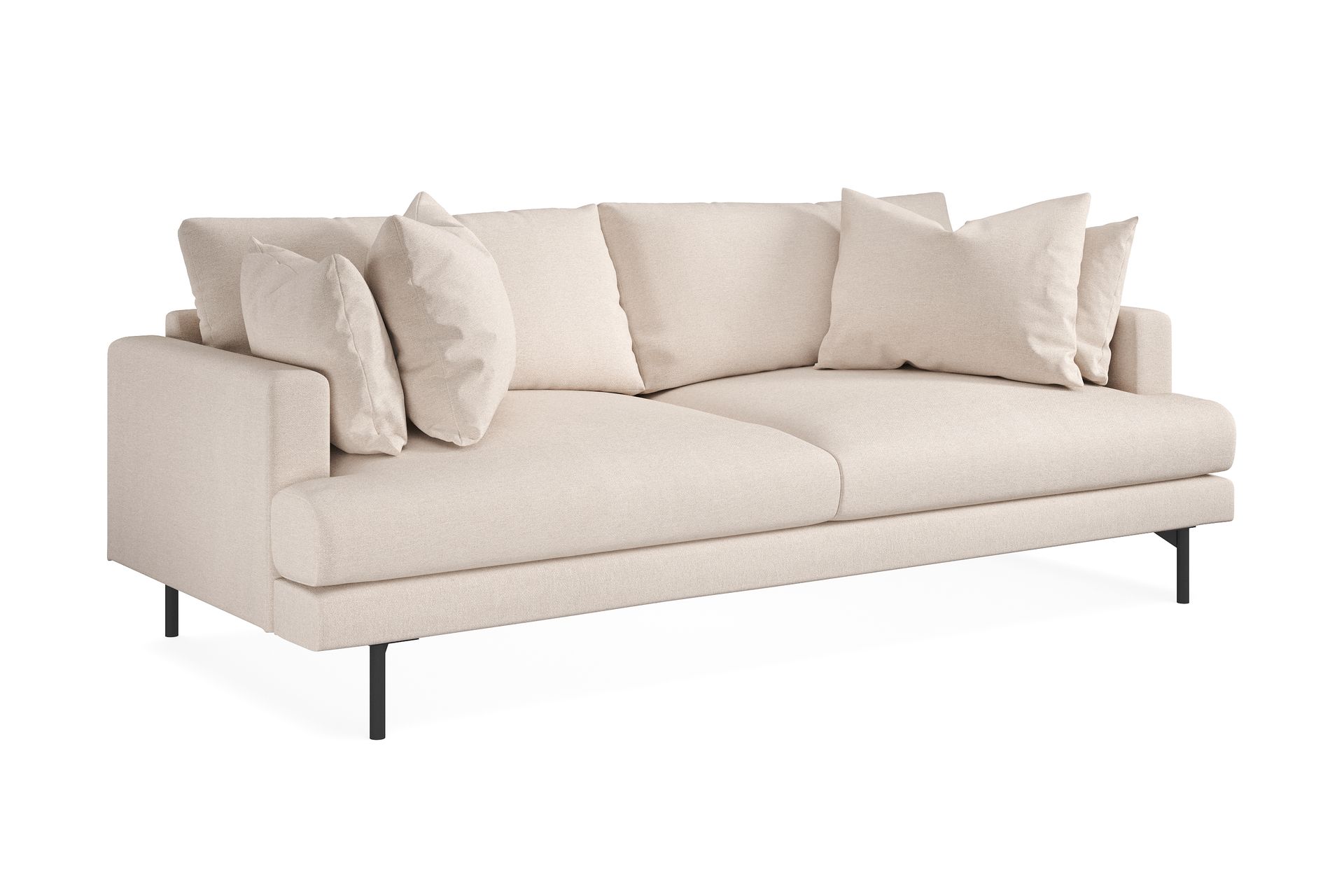 Menard 3-istuttava Syvä Kangassohva 225 cm leveä - Beige - Huonekalut - Sohva - 3:n istuttava sohva