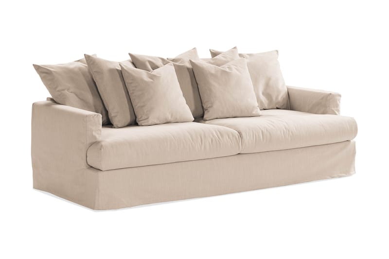 Menard 3-istuttava Syvä Kangassohva - Beige - Huonekalut - Sohva - 3:n istuttava sohva