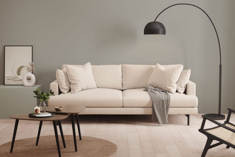 Menard 3-istuttava Syvä Kangassohva - Beige - Huonekalut - Sohva - 3:n istuttava sohva