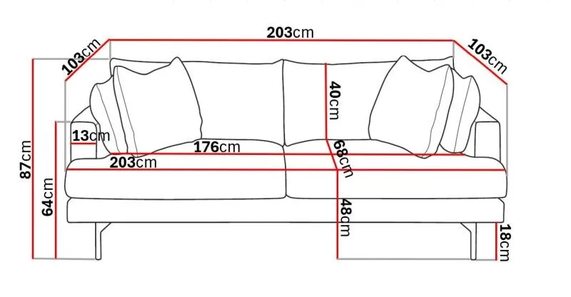 Menard 3-istuttava Syvä Kangassohva - Beige - Huonekalut - Sohva - 3:n istuttava sohva
