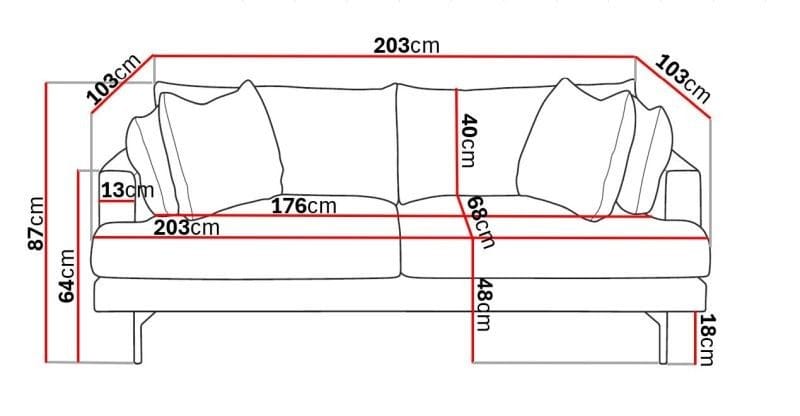 Menard 3-istuttava Syvä Manchestersohva - Ruskea - Huonekalut - Sohva - 3:n istuttava sohva
