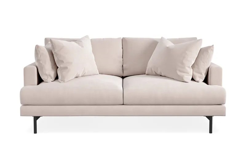 Menard 3-istuttava Syvä Samettisohva - Beige - Huonekalut - Sohva - 3:n istuttava sohva