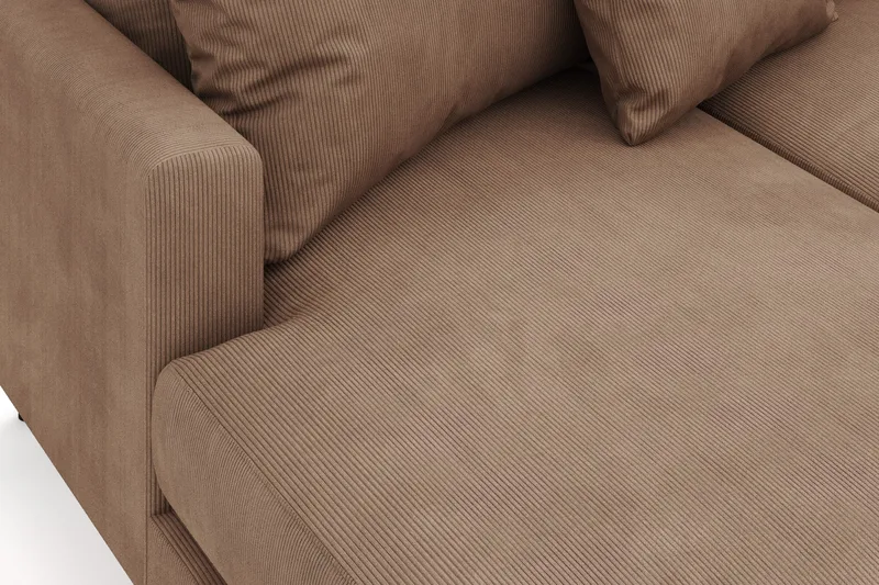 Menard 4-istuttava Oikeakätinen Suuri U-muotoinen Syvä Sohva Divaanilla ja Divaaniosalla Manchesterista - Ruskea - Huonekalut - Sohva - Divaanisohva