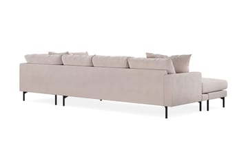 Menard 4-istuttava Oikeakätinen Suuri U-muotoinen Syvä Sohva Divaanilla ja Divaaniosalla Sametti - Beige - Huonekalut - Sohva - Divaanisohva