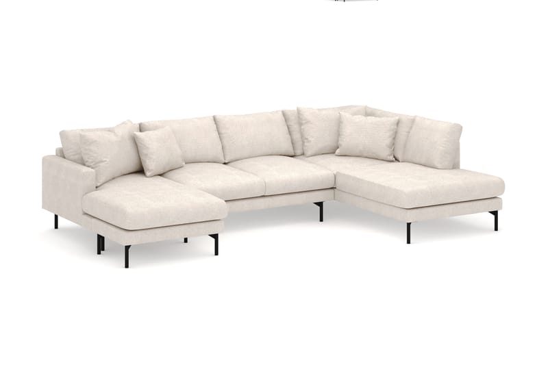 Menard 4-istuttava Oikeakätinen U-muotoinen Sohva Divaanilla ja Divaaniosalla Kangasista - Beige - Huonekalut - Sohva - Divaanisohva