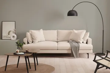 Menard 4-istuttava Syvä Kangassohva - Beige - Huonekalut - Sohva - 4:n istuttava sohva