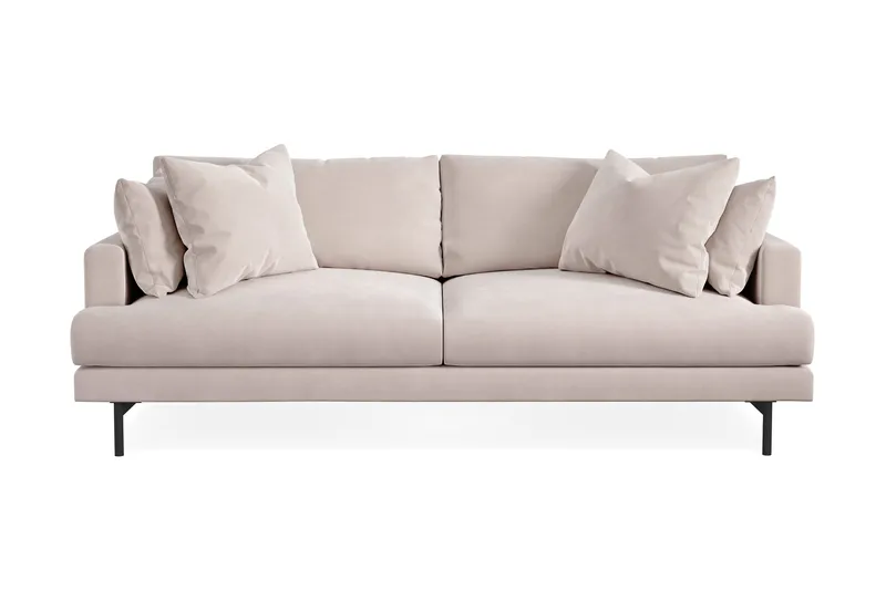 Menard 4-istuttava Syvä Samettisohva - Beige - Huonekalut - Sohva - 4:n istuttava sohva