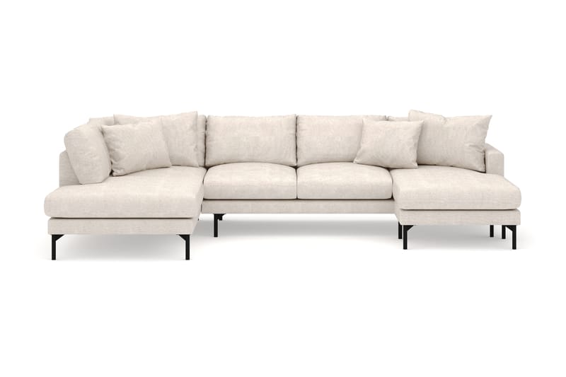 Menard 4-istuttava Vasenkätinen U-muotoinen Large Sohva Divaanilla ja Divaaniosalla Kangasista - Beige - Huonekalut - Sohva - Divaanisohva