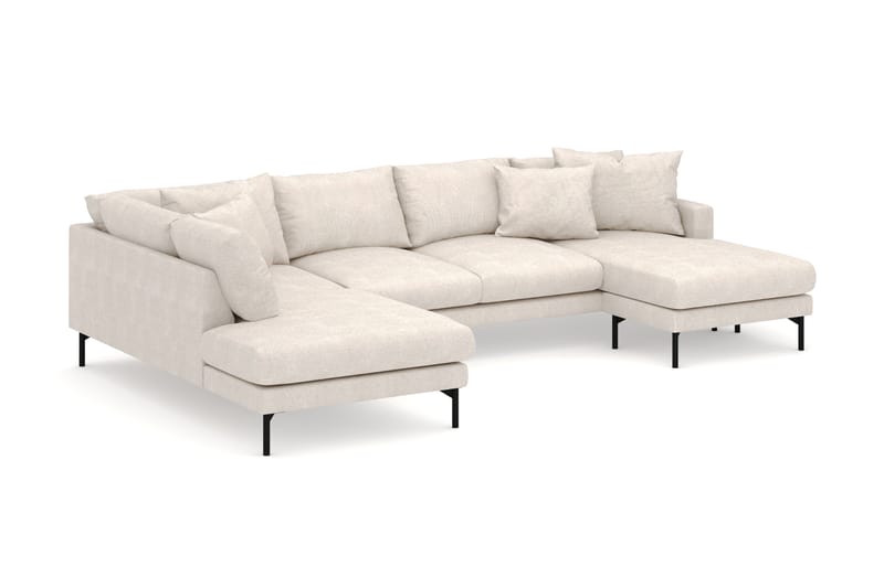 Menard 4-istuttava Vasenkätinen U-muotoinen Large Sohva Divaanilla ja Divaaniosalla Kangasista - Beige - Huonekalut - Sohva - Divaanisohva