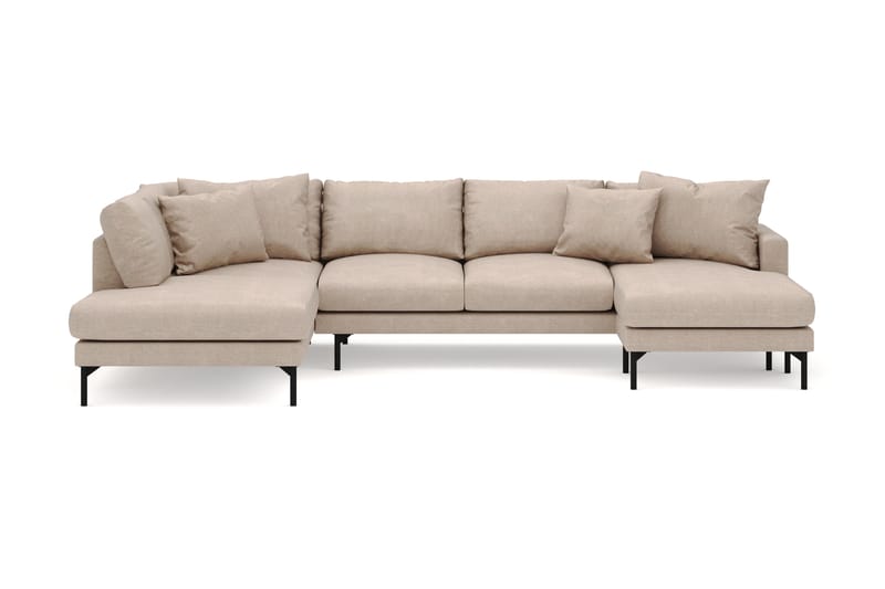 Menard 4-istuttava Vasenkätinen U-muotoinen Large Sohva Divaanilla ja Divaaniosalla Kangasista - Beige - Huonekalut - Sohva - Divaanisohva