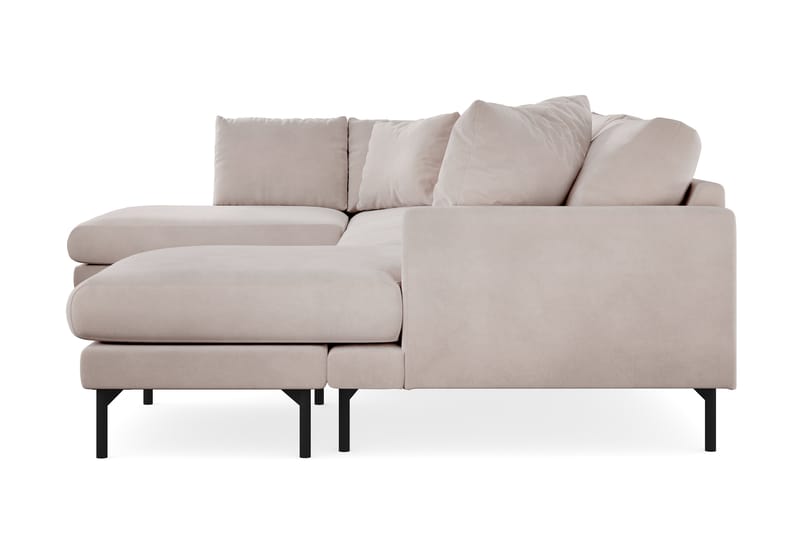 Menard 4-istuttava Vasenkätinen U-muotoinen Large Sohva Divaanilla ja Divaaniosalla Sametti - Beige - Huonekalut - Sohva - Divaanisohva