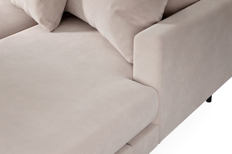 Menard 4-istuttava Vasenkätinen U-muotoinen Large Sohva Divaanilla ja Divaaniosalla Sametti - Beige - Huonekalut - Sohva - Divaanisohva
