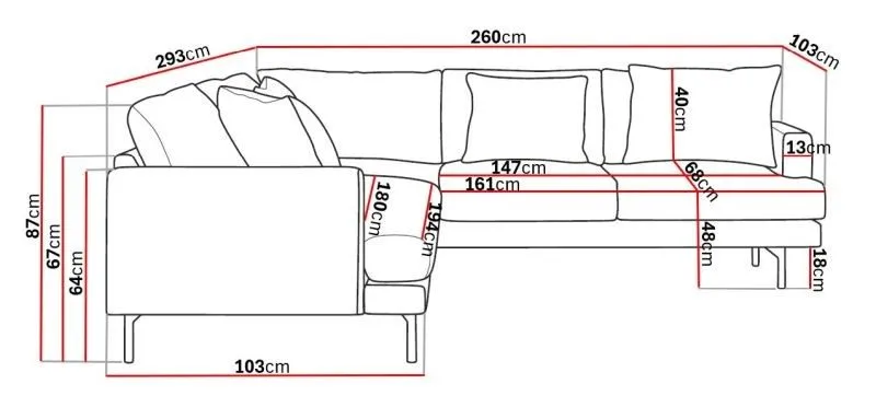 Menard 6-istuttava Oikeakätinen L-muotoinen Kulmasohva Kangasista - Beige - Huonekalut - Sohva - Kulmasohva