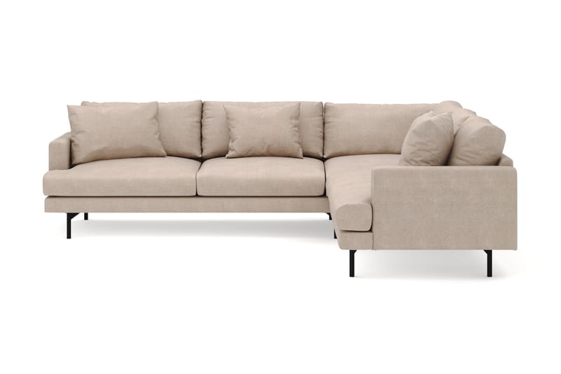 Menard 6-istuttava Oikeakätinen L-muotoinen Kulmasohva Kangasista, Beige