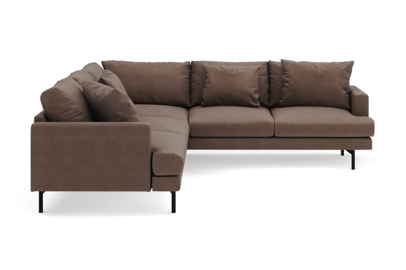 Menard 6-istuttava Oikeakätinen L-muotoinen Kulmasohva Kangasista - Ruskea - Huonekalut - Sohva - Kulmasohva