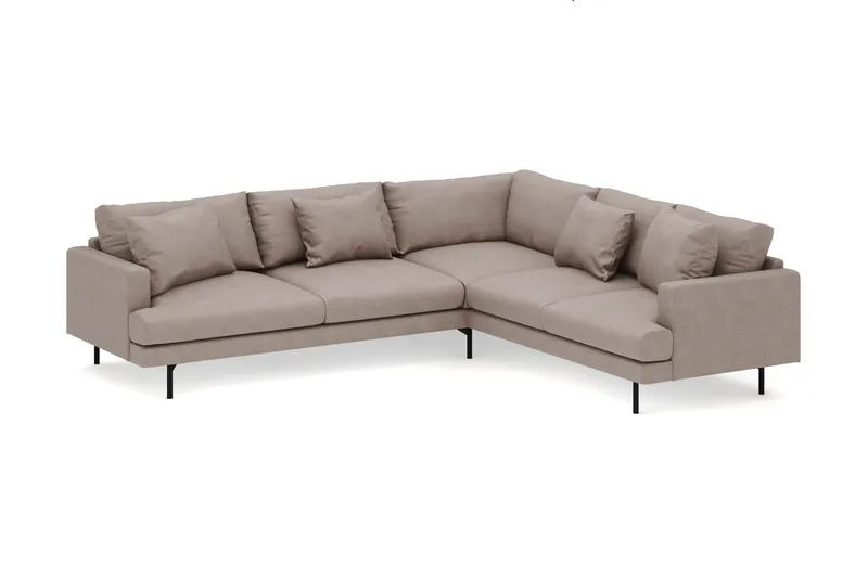 Menard 6-istuttava Oikeakätinen L-muotoinen Kulmasohva Kangasista - Ruskea - Huonekalut - Sohva - Kulmasohva