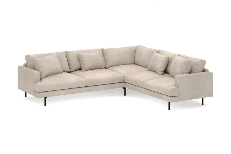 Menard 6-istuttava Oikeakätinen L-muotoinen Kulmasohva Manchesterista - Greige - Huonekalut - Sohva - Kulmasohva