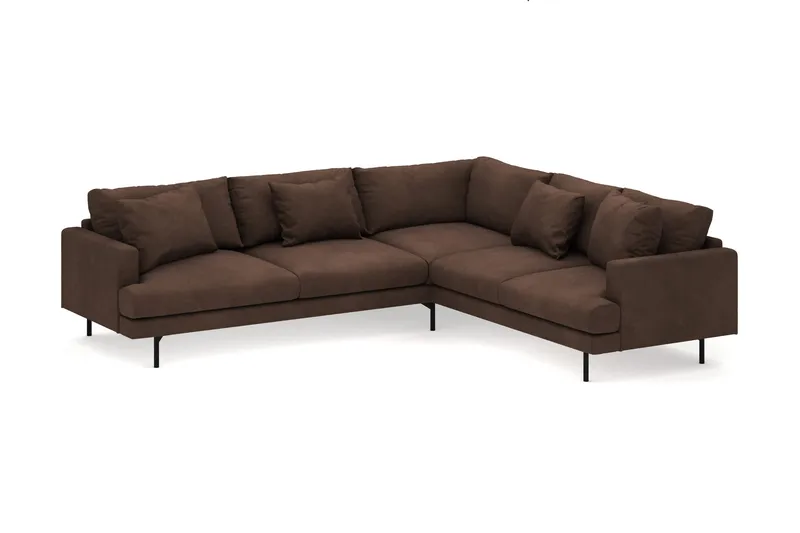 Menard 6-istuttava Oikeakätinen L-muotoinen Kulmasohva Manchesterista - Ruskea - Huonekalut - Sohva - Kulmasohva