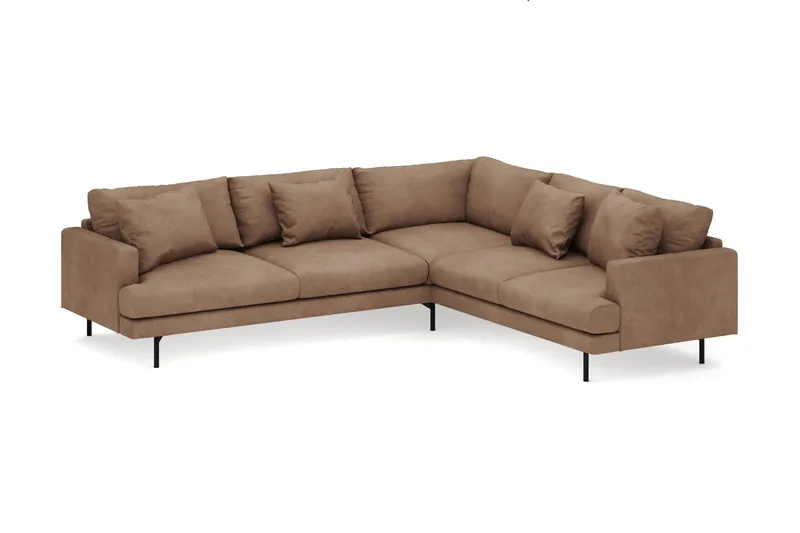 Menard 6-istuttava Oikeakätinen L-muotoinen Kulmasohva Manchesterista - Ruskea - Huonekalut - Sohva - Kulmasohva
