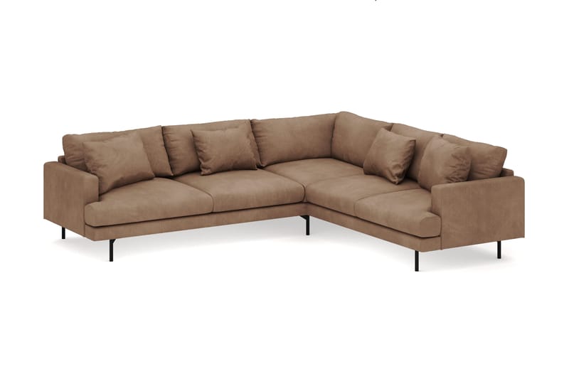 Menard 6-istuttava Oikeakätinen L-muotoinen Kulmasohva Manchesterista - Ruskea - Huonekalut - Sohva - Kulmasohva