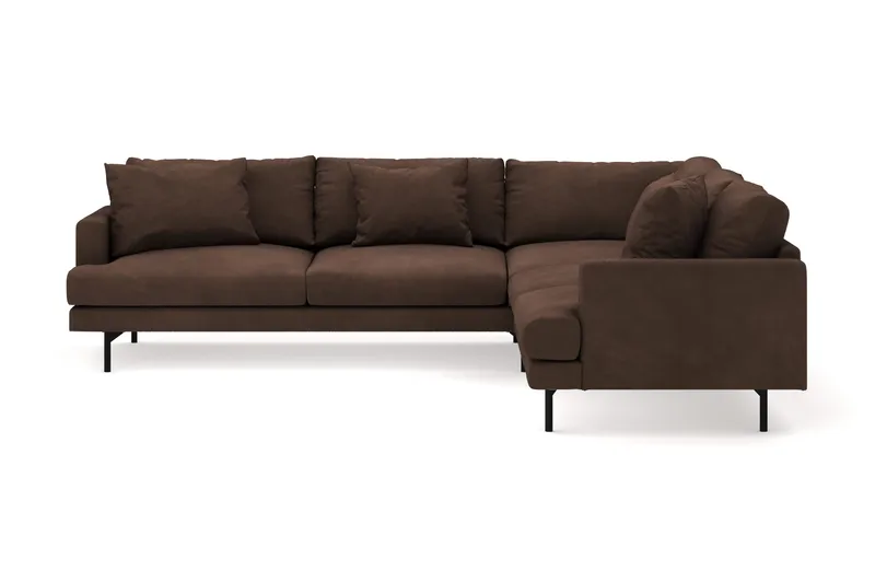 Menard 6-istuttava Oikeakätinen L-muotoinen Kulmasohva Manchesterista - Ruskea - Huonekalut - Sohva - Kulmasohva